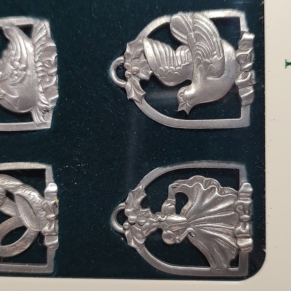 Longaberger 12 Gifts Of Christmas Set Of 12 Miniature Pewter Ornaments Boxed - Picture 6 of 12